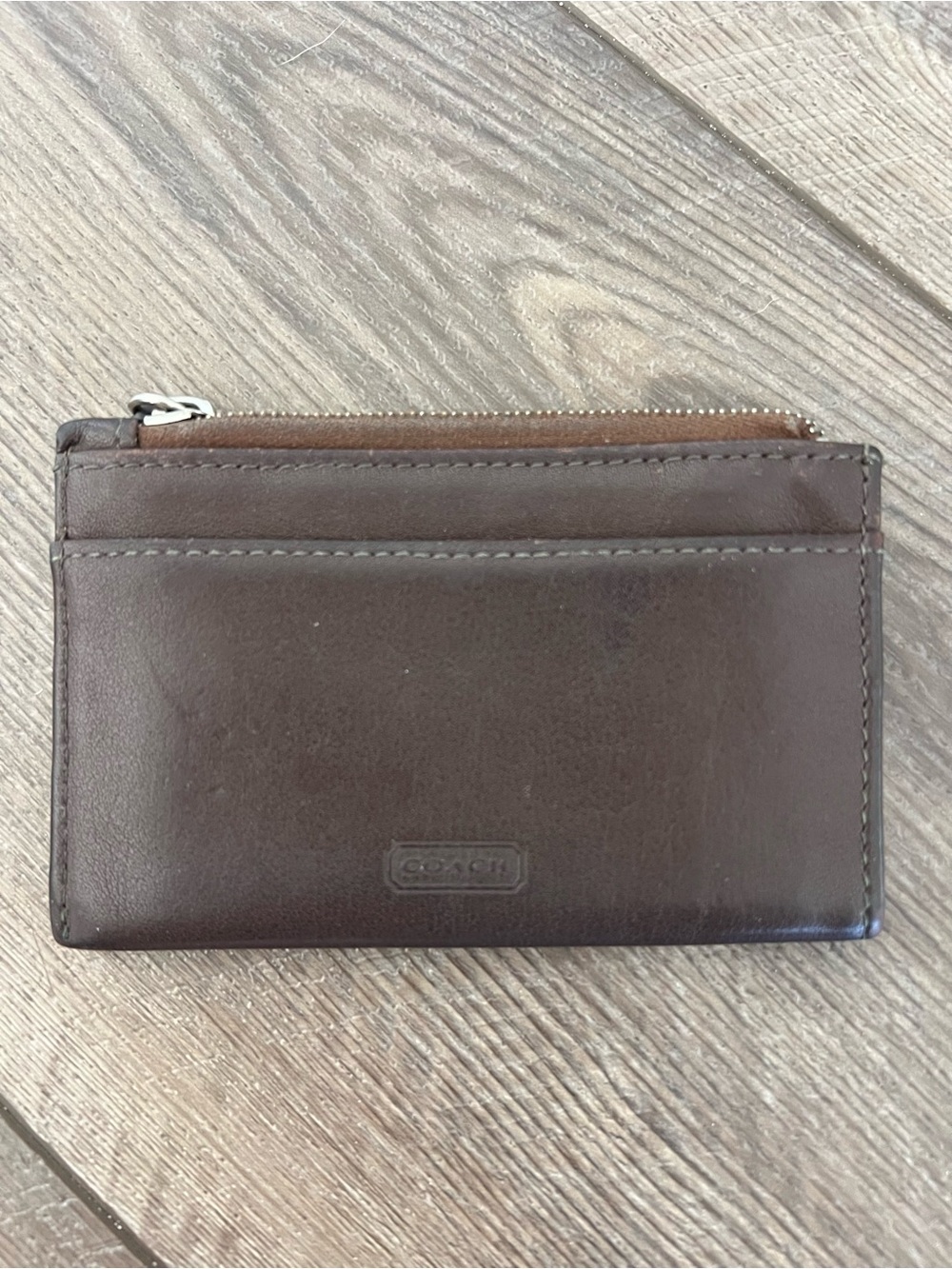 Vintage Coach Brown Leather Keychain Wallet: Small Coin Purse Coach Card Holder